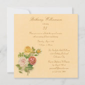 Invitation 21ème Roses vintages chics de fête d'anniversaire (Dos)