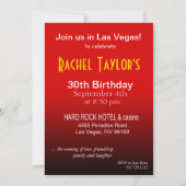 Invitation 21ème rouge de fête d'anniversaire de Las Vegas (Dos)