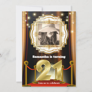 Invitation 21ème tapis rouge hollywood VIP or photo party Inv