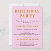 Invitation 21st Birthday 2002 Pink Grey Ajouter le nom Année (Dos)