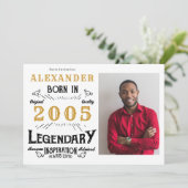 Invitation 21st Birthday 2005 Legend White & Gold Photo (Debout devant)