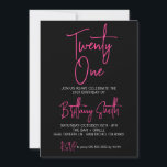 Invitation 21st Birthday, pour Invitation fille, D<br><div class="desc">Invitation de 21e Anniversaire électronique,  Modèle modifiable,  pour fille,  21,  Invitation,  Neon,  Digital,  21 pour elle</div>