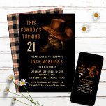 Invitation 21st Birthday Rustic Cowboy Hat and Leather Boots<br><div class="desc">This design features a pair of leather cowboy boots with hat and your personalized 21st birthday party invitation information below. Personalize by editing the text or delete text in the text boxes #party #invitations #invites #21stbirthday #birthday #birthdayparty #21st #partyinvitations #personalizedinvitations</div>