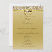 Invitation 21th Paillettes et arc de Faux d'or d'anniversaire (Dos)