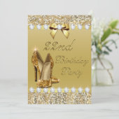 Invitation 22e Anniversaire Classy Talons d'or Séquins Diaman (Debout devant)