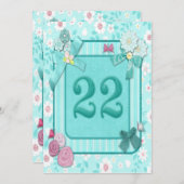 Invitation 22e anniversaire de fête (Devant / Derrière)