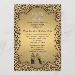 Invitation 22ème, Anniversaire 22ème, Chaussures Cheetah High