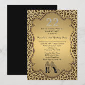 Invitation 22ème, fête d'anniversaire, 22ème, chaussures de (Devant / Derrière)