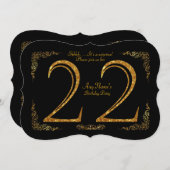 Invitation 22ème, fête d'anniversaire 22ème, grand Gatsby, no (Devant / Derrière)