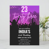 Invitation 23e anniversaire fête Pink Neon (Debout devant)