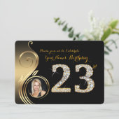 Invitation 23e,Invitation d'anniversaire,Numéro Diamant,Photo (Debout devant)