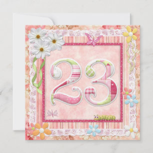 Invitation 23ème anniversaire style scrapbooking