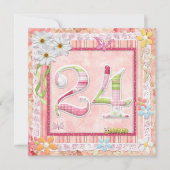 Invitation 24e anniversaire style scrapbooking (Devant)
