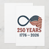 Invitation 250 Ans Anniversaire 1776-2026 USA Patriotique  (Devant / Derrière)