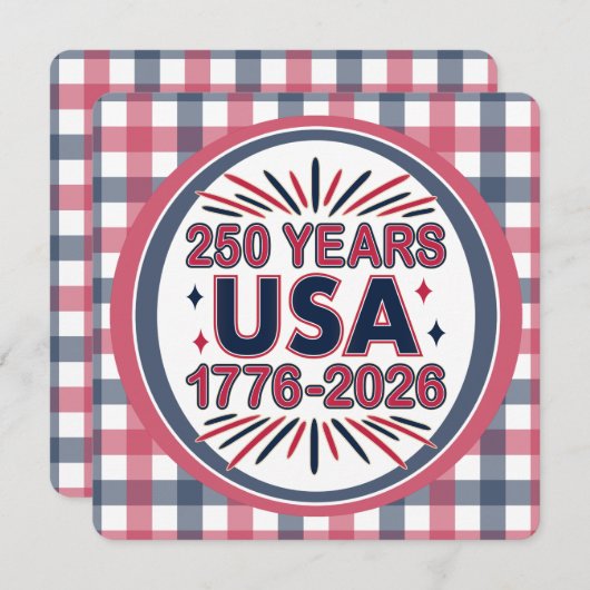 Invitation 250 ans USA | Semiquinentenaire 1776-2026 (Devant / Derrière)
