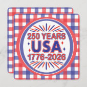 Invitation 250 ans USA | Semiquinentenaire 1776-2026 (Devant / Derrière)
