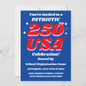 Invitation 250 USA Celebration Editable Patriotic Invite (Devant)