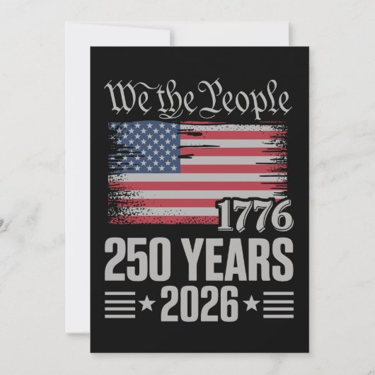 Invitation 250 Years 1776 2026 250th Birthday 4th Of July (Devant)