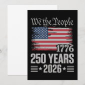 Invitation 250 Years 1776 2026 250th Birthday 4th Of July (Devant / Derrière)