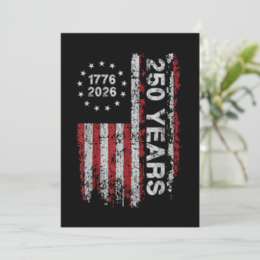 Invitation 250 Years America Anniversary 250th Independence (Debout devant)