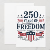 Invitation 250 Years Of Freedom 1776 2026 250th 4th Of July (Devant / Derrière)