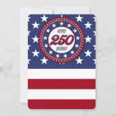 Invitation 250e anniversaire d'Amérique avec le drapeau des É (Dos)