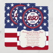 Invitation 250e anniversaire d'Amérique avec le drapeau des É (Devant / Derrière)