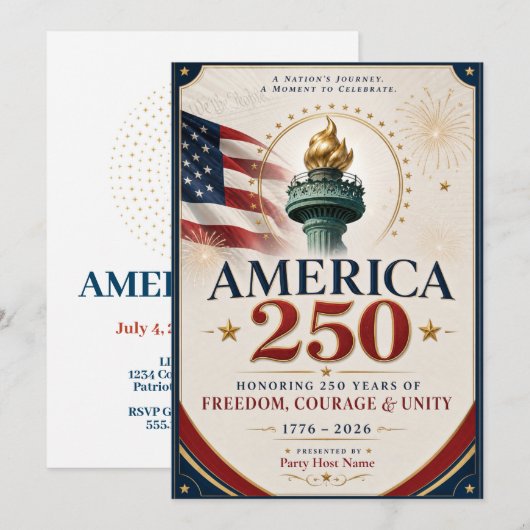 Invitation 250e anniversaire des États-Unis (Devant / Derrière)