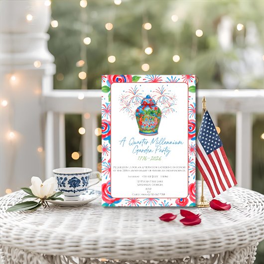 Invitation 250e anniversaire Garden Party Ginger Jar 1776