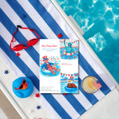 Invitation 250e anniversaire Pool Party Rouge, bleu blanc