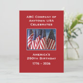 Invitation 250e anniversaire USA Drapeaux américains patrioti (Debout devant)