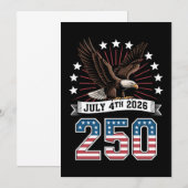 Invitation 250th Anniversary Patriotic 4th Of July 1776 2026 (Devant / Derrière)