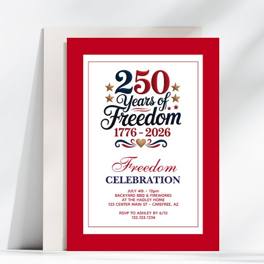 Invitation 250th Anniversary USA Freedom Party