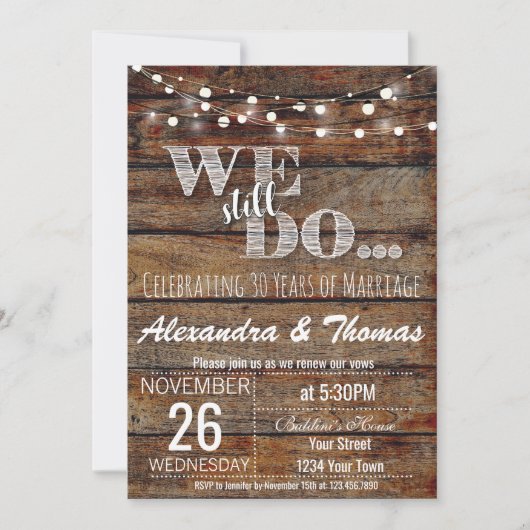 Invitation 25 ans de mariage, on célèbre toujours (Devant)