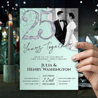 Invitation 25 Ans Ensemble Anniversaire de Mariage Argenté
