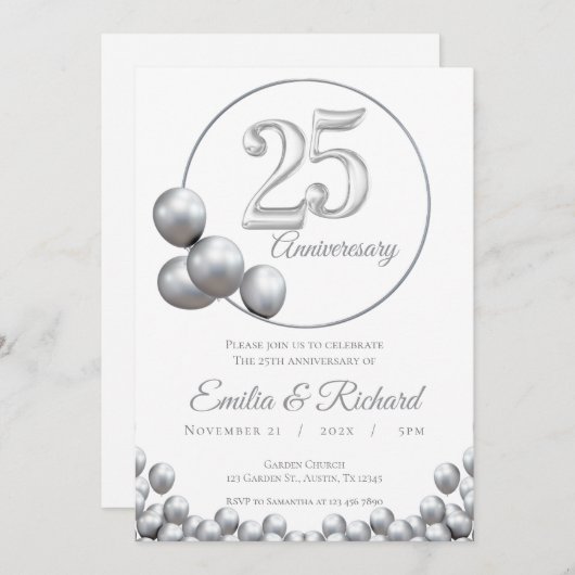 Invitation 25e anniversaire (Devant / Derrière)
