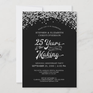 Invitation 25e anniversaire 25 ANS DE FABRICATION Confettis