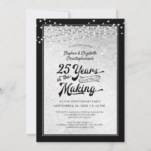 Invitation 25e Anniversaire 25 ANS DE RÉALISATION Confettis (Devant)
