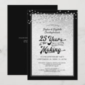 Invitation 25e Anniversaire 25 ANS DE RÉALISATION Confettis (Devant / Derrière)