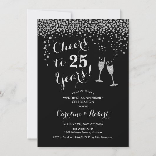 Invitation 25e anniversaire - À 25 ans d'Argent Noir (Devant)