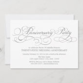 Invitation 25e anniversaire | Blanc/Argent (Devant)