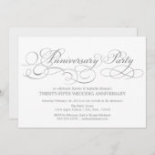 Invitation 25e anniversaire | Blanc/Argent (Devant / Derrière)