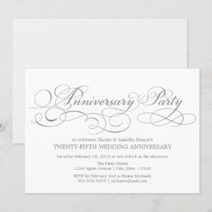 Invitation 25e anniversaire   Blanc/argent
