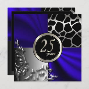 Invitation 25e anniversaire bleu Toutes les occasions