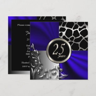 Invitation 25e Anniversaire Bleu   Toutes Occasions