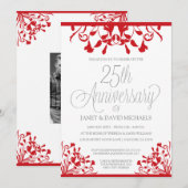 Invitation 25e Anniversaire Botanique Rouge (Devant / Derrière)