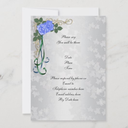 Invitation 25e anniversaire d'argent (Dos)