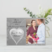 Invitation 25e anniversaire d'argent coeur tourbillonnant d'a (Debout devant)