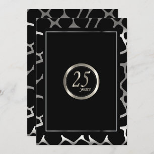 Invitation 25e anniversaire d'argent - Design de girafe