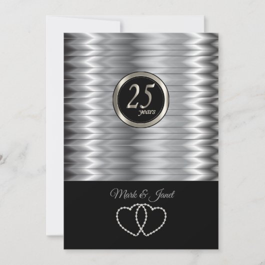 Invitation 25e Anniversaire d'Argent - Motif Girafe (Devant)